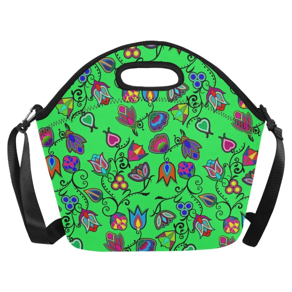 Indigenous Paisley Green Neoprene Lunch Bag/Large (Model 1669) bag e-joyer
