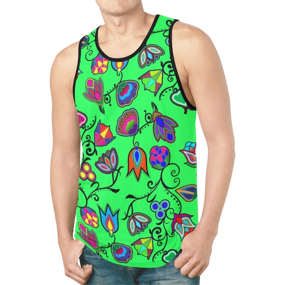 Indigenous Paisley Green New All Over Print Tank Top for Men (Model T46) New All Over Print Tank Top for Men (T46) e-joyer