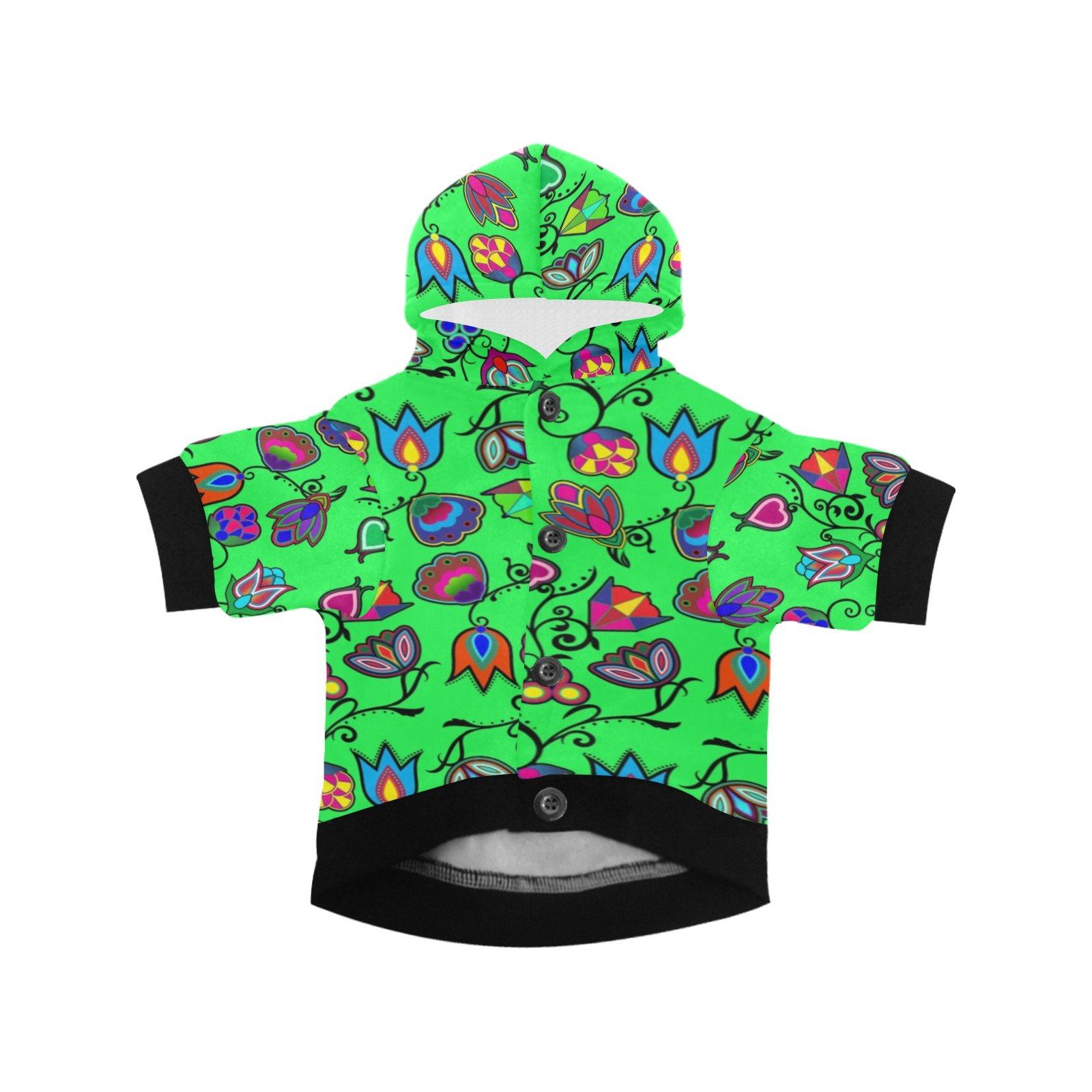 Indigenous Paisley Green Pet Dog Hoodie Pet Dog Hoodie e-joyer