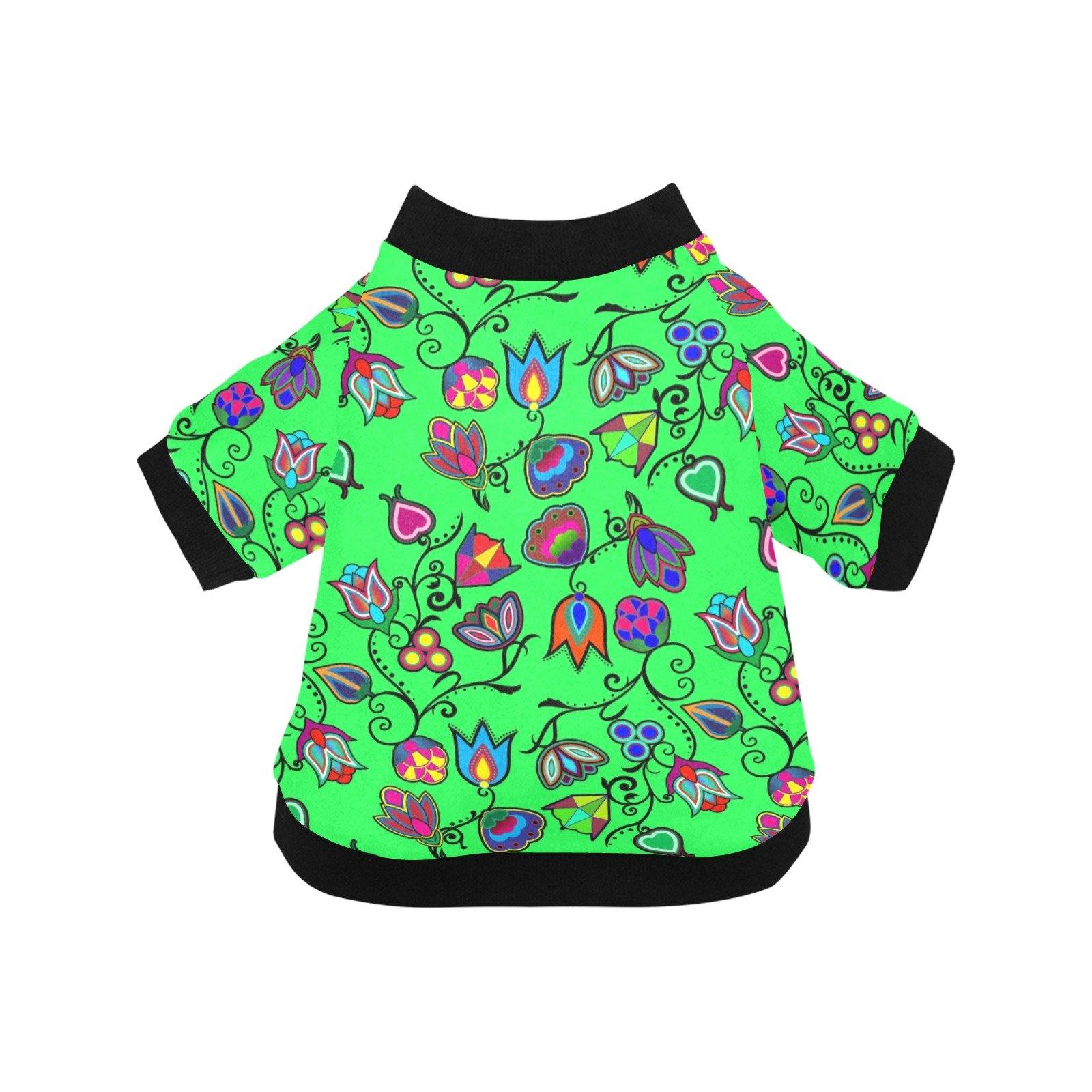Indigenous Paisley Green Pet Dog Round Neck Shirt Pet Dog Round Neck Shirt e-joyer