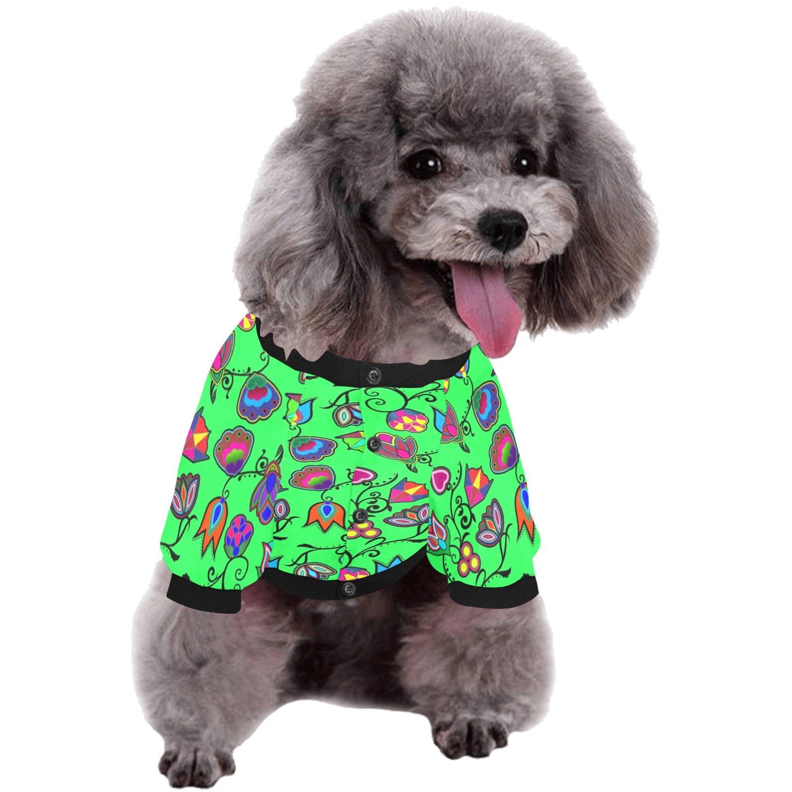 Indigenous Paisley Green Pet Dog Round Neck Shirt Pet Dog Round Neck Shirt e-joyer