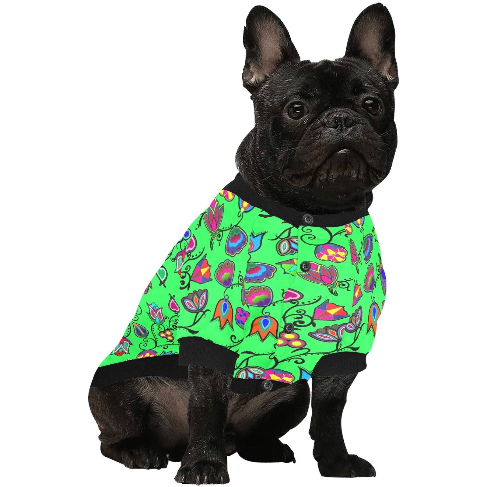 Indigenous Paisley Green Pet Dog Round Neck Shirt Pet Dog Round Neck Shirt e-joyer