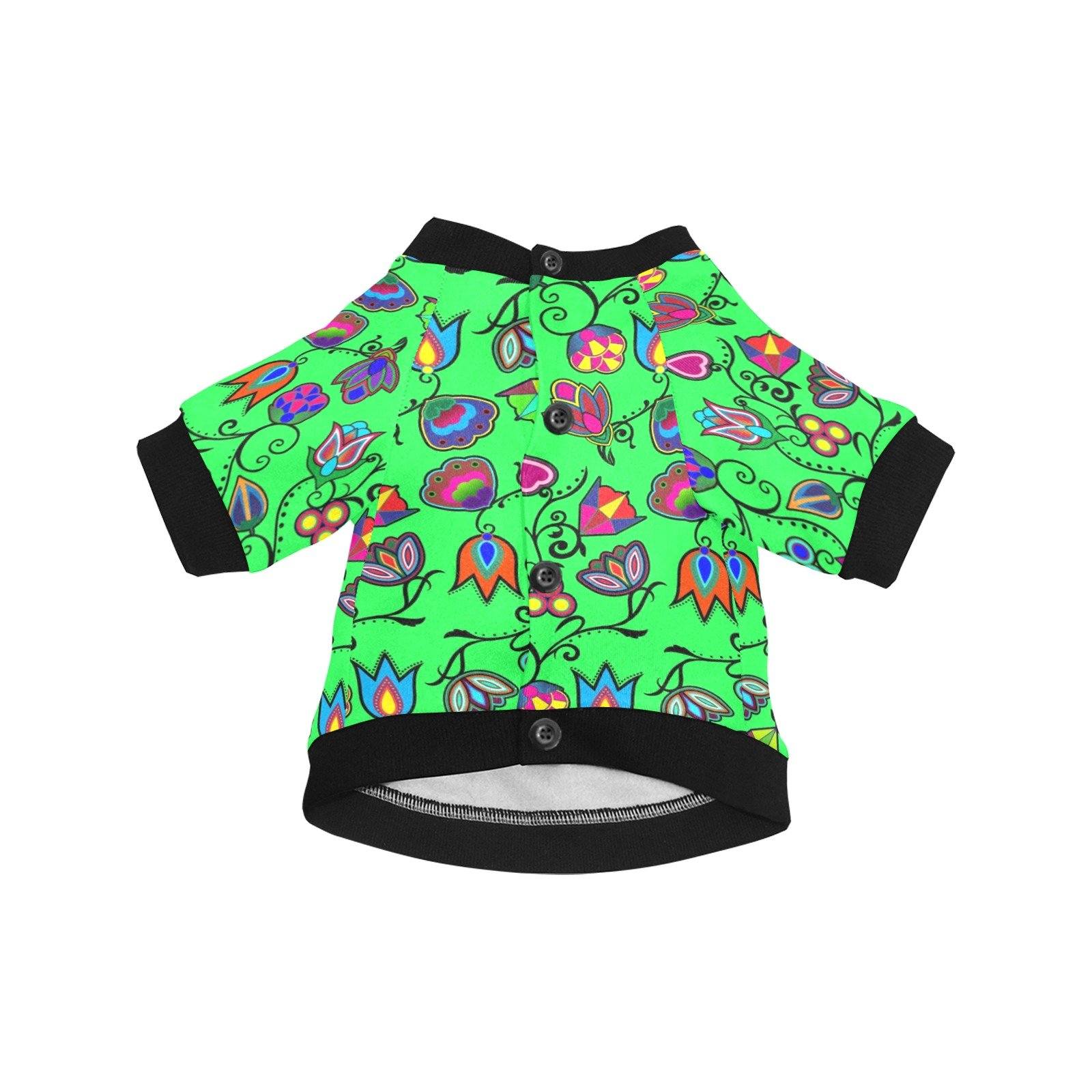 Indigenous Paisley Green Pet Dog Round Neck Shirt Pet Dog Round Neck Shirt e-joyer