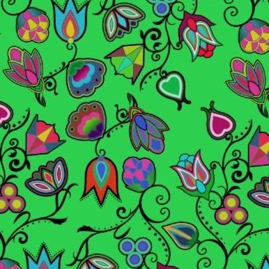 Indigenous Paisley - Green Satin Fabric 49DzineStore