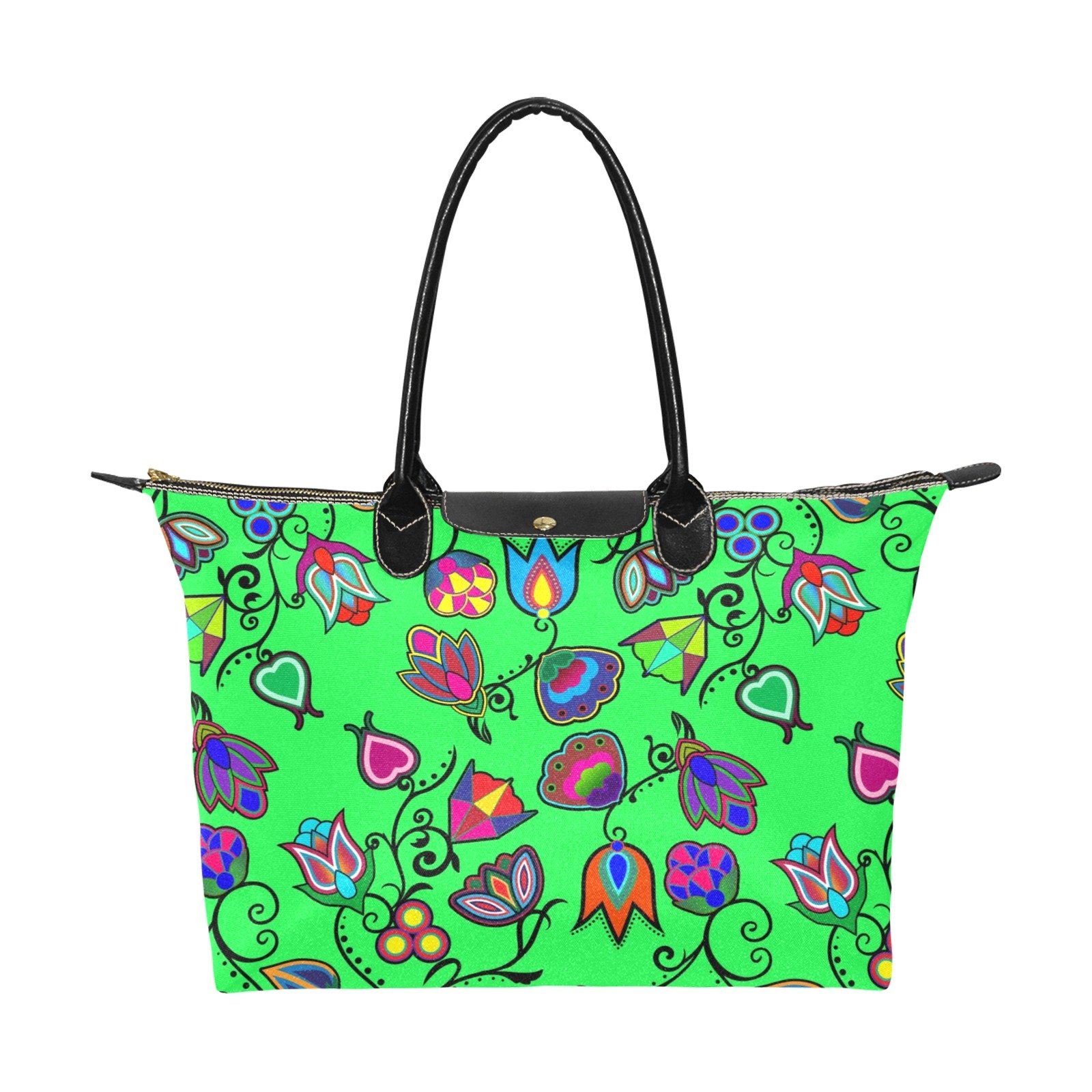 Indigenous Paisley Green Single-Shoulder Lady Handbag (Model 1714) bag e-joyer