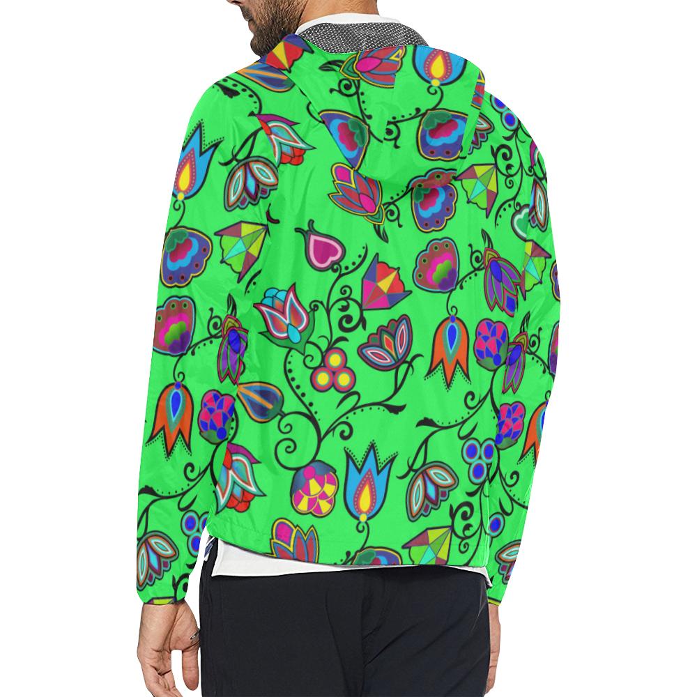Indigenous Paisley - Green Unisex All Over Print Windbreaker (Model H23) All Over Print Windbreaker for Men (H23) e-joyer