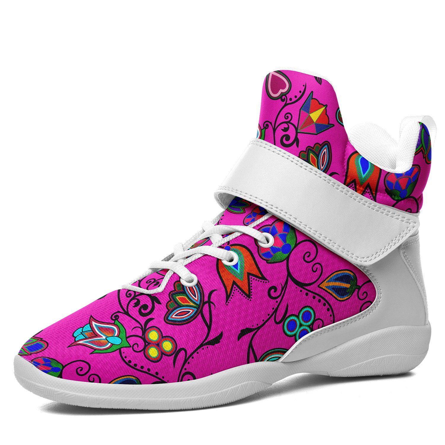 Indigenous Paisley Ipottaa Basketball / Sport High Top Shoes 49 Dzine US Women 4.5 / US Youth 3.5 / EUR 35 White Sole with White Strap 