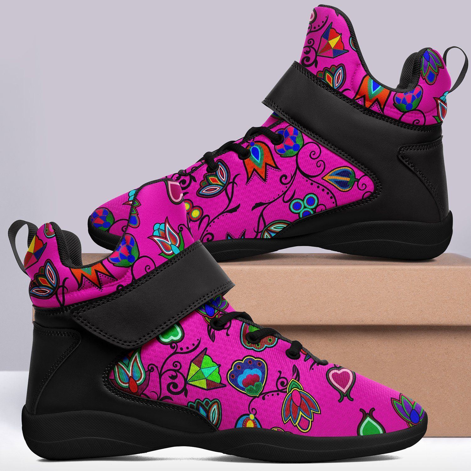 Indigenous Paisley Ipottaa Basketball / Sport High Top Shoes - Black Sole 49 Dzine