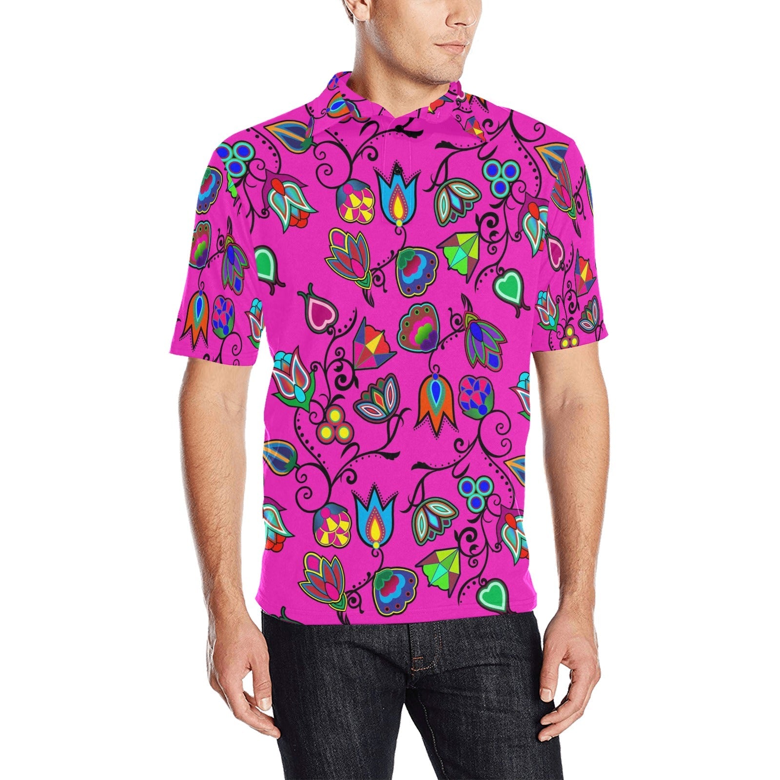 Indigenous Paisley Men's All Over Print Polo Shirt (Model T55) Men's Polo Shirt (Model T55) e-joyer 