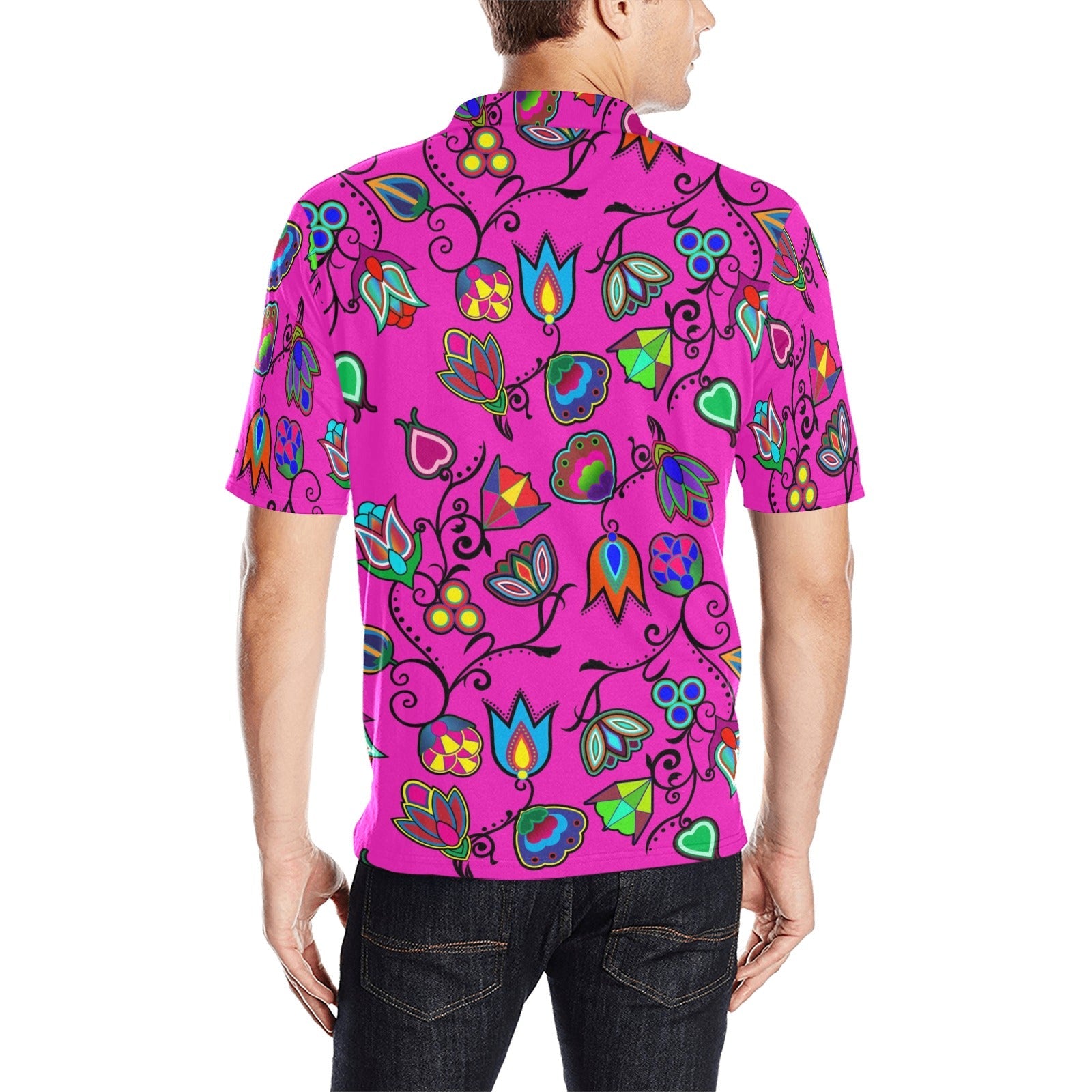 Indigenous Paisley Men's All Over Print Polo Shirt (Model T55) Men's Polo Shirt (Model T55) e-joyer 