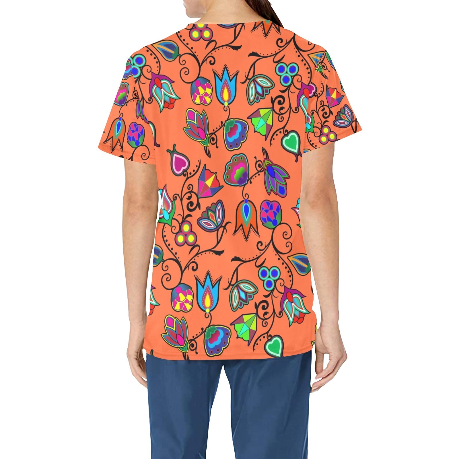 Indigenous Paisley Sierra All Over Print Scrub Top Scrub Top e-joyer