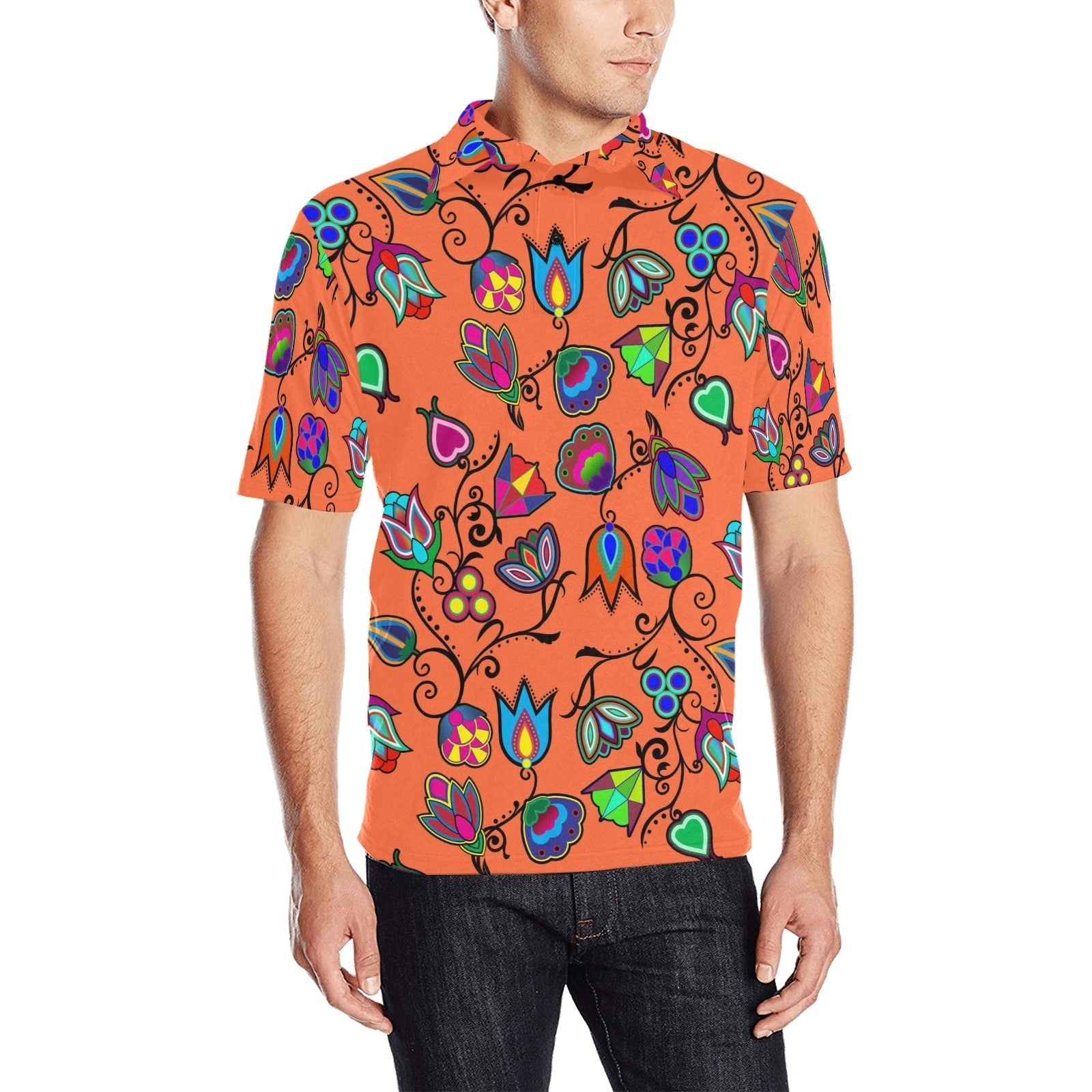 Indigenous Paisley Sierra Men's All Over Print Polo Shirt (Model T55) Men's Polo Shirt (Model T55) e-joyer