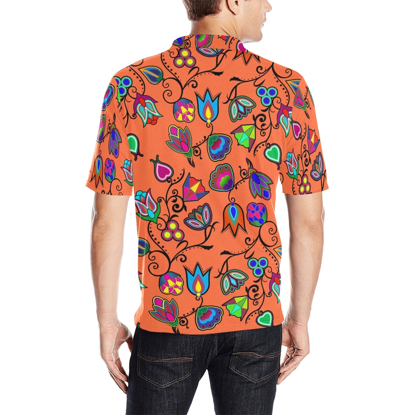 Indigenous Paisley Sierra Men's All Over Print Polo Shirt (Model T55) Men's Polo Shirt (Model T55) e-joyer