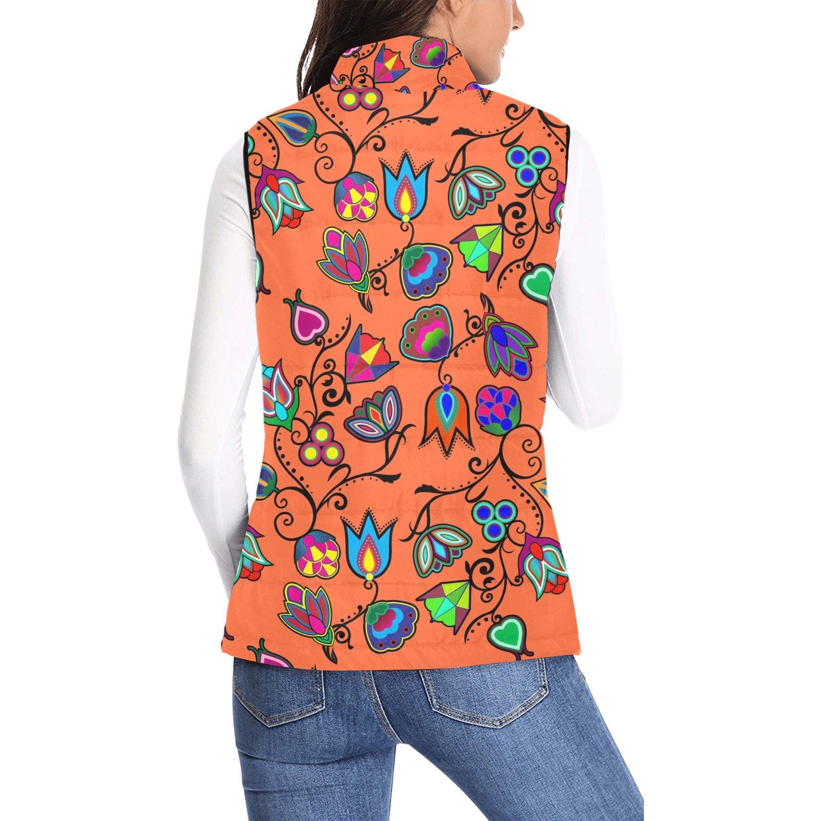 Indigenous Paisley Sierra Women's Padded Vest Jacket (Model H44) Women's Padded Vest Jacket (H44) e-joyer