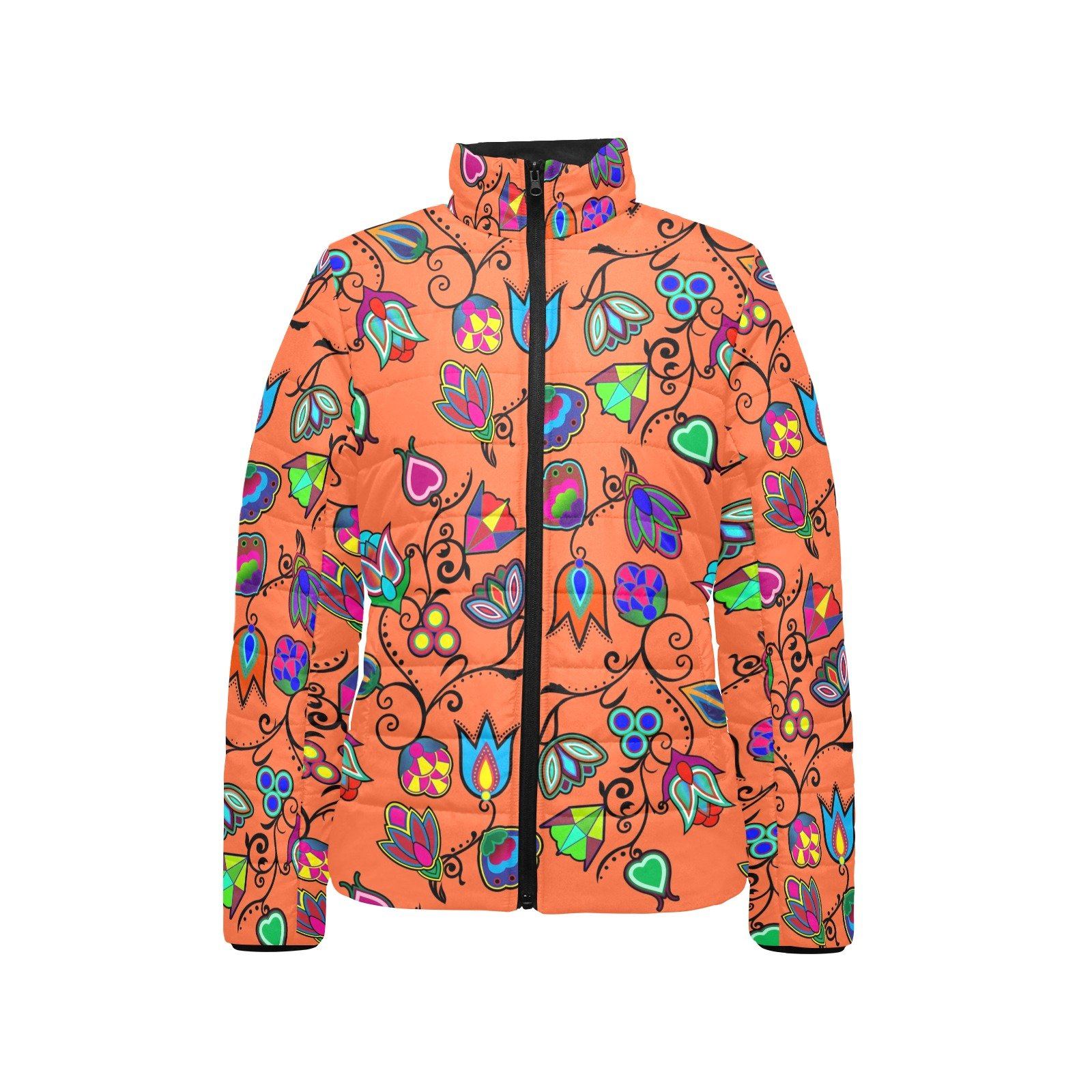Indigenous Paisley Sierra Women's Stand Collar Padded Jacket (Model H41) jacket e-joyer