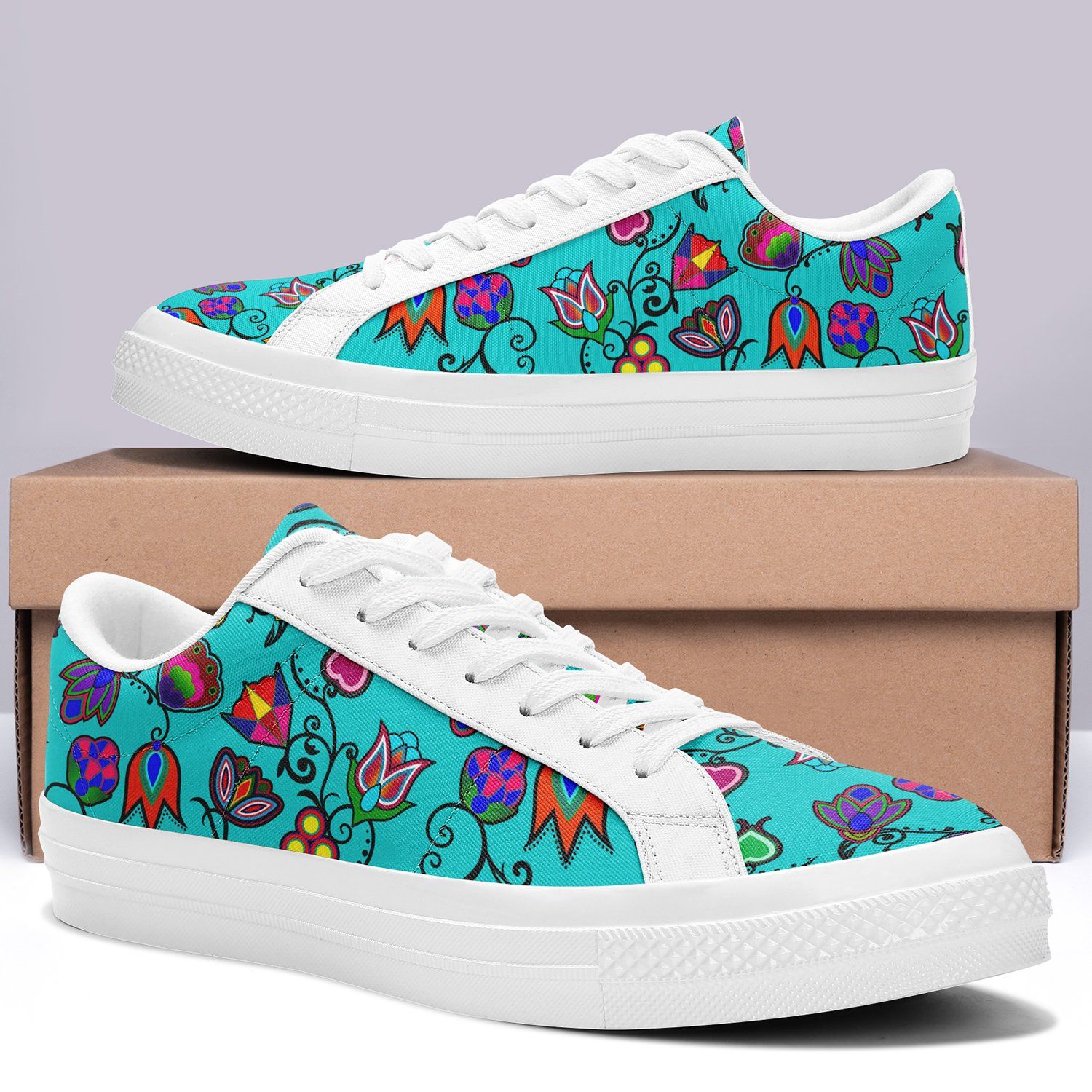 Indigenous Paisley Sky Aapisi Low Top Canvas Shoes White Sole 49 Dzine