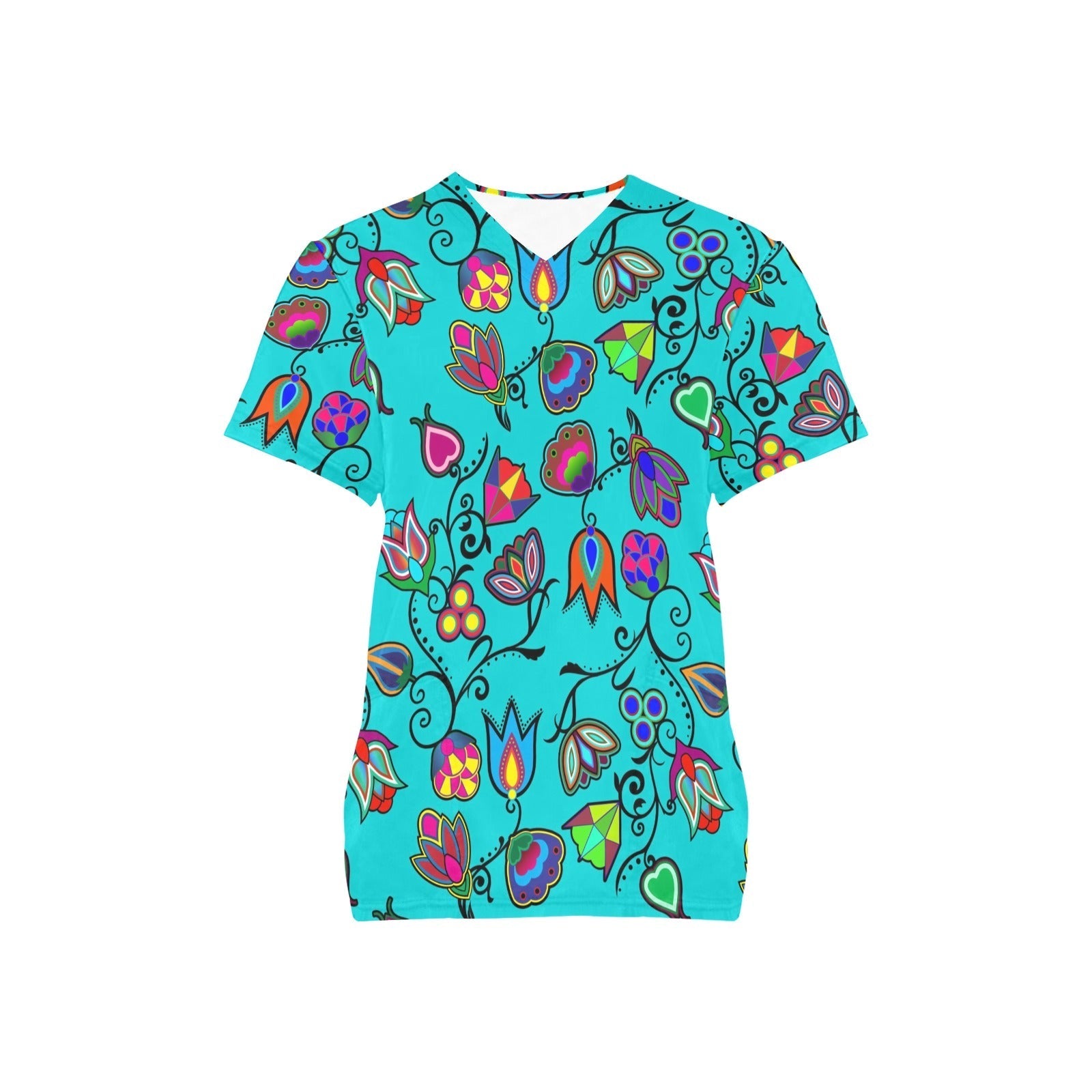 Indigenous Paisley Sky All Over Print Scrub Top Scrub Top e-joyer