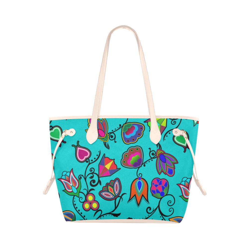 Indigenous Paisley - Sky Clover Canvas Tote Bag (Model 1661) Clover Canvas Tote Bag (1661) e-joyer