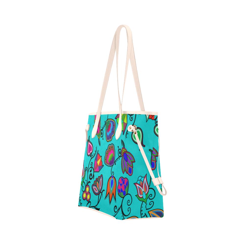 Indigenous Paisley - Sky Clover Canvas Tote Bag (Model 1661) Clover Canvas Tote Bag (1661) e-joyer