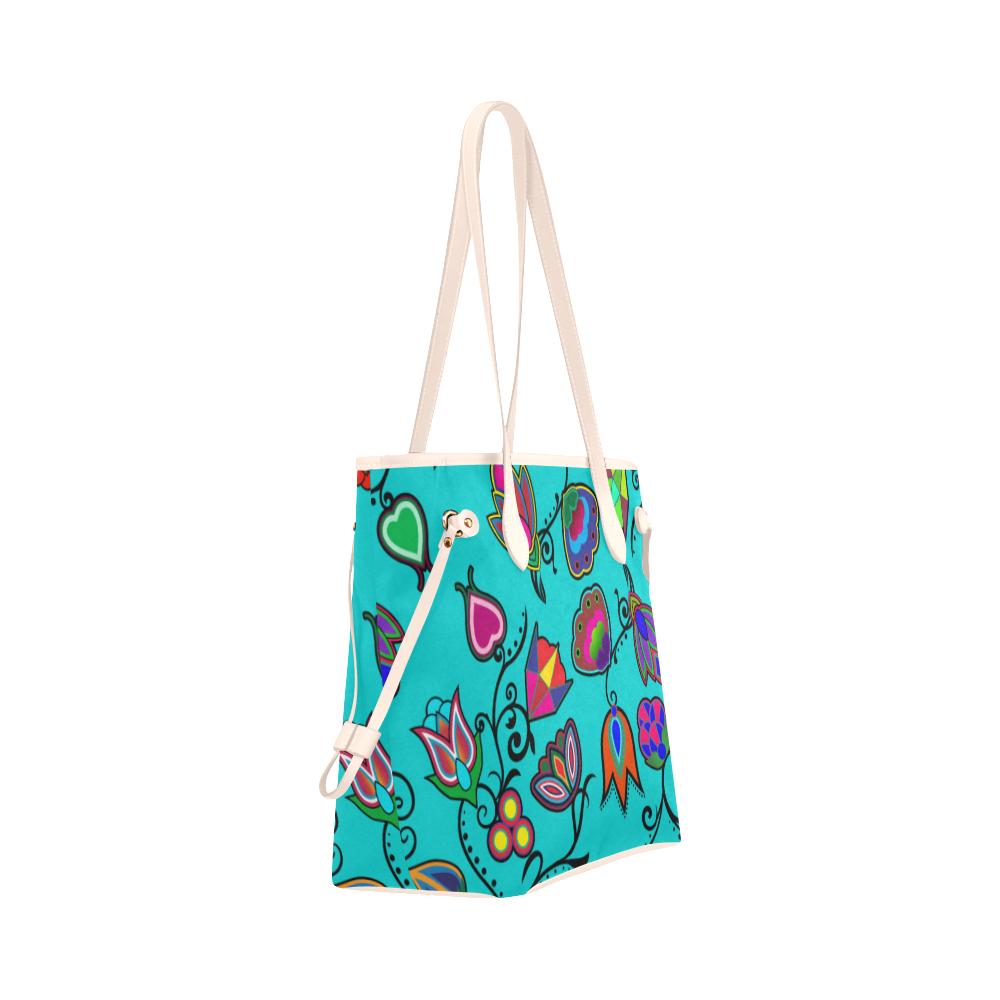 Indigenous Paisley - Sky Clover Canvas Tote Bag (Model 1661) Clover Canvas Tote Bag (1661) e-joyer