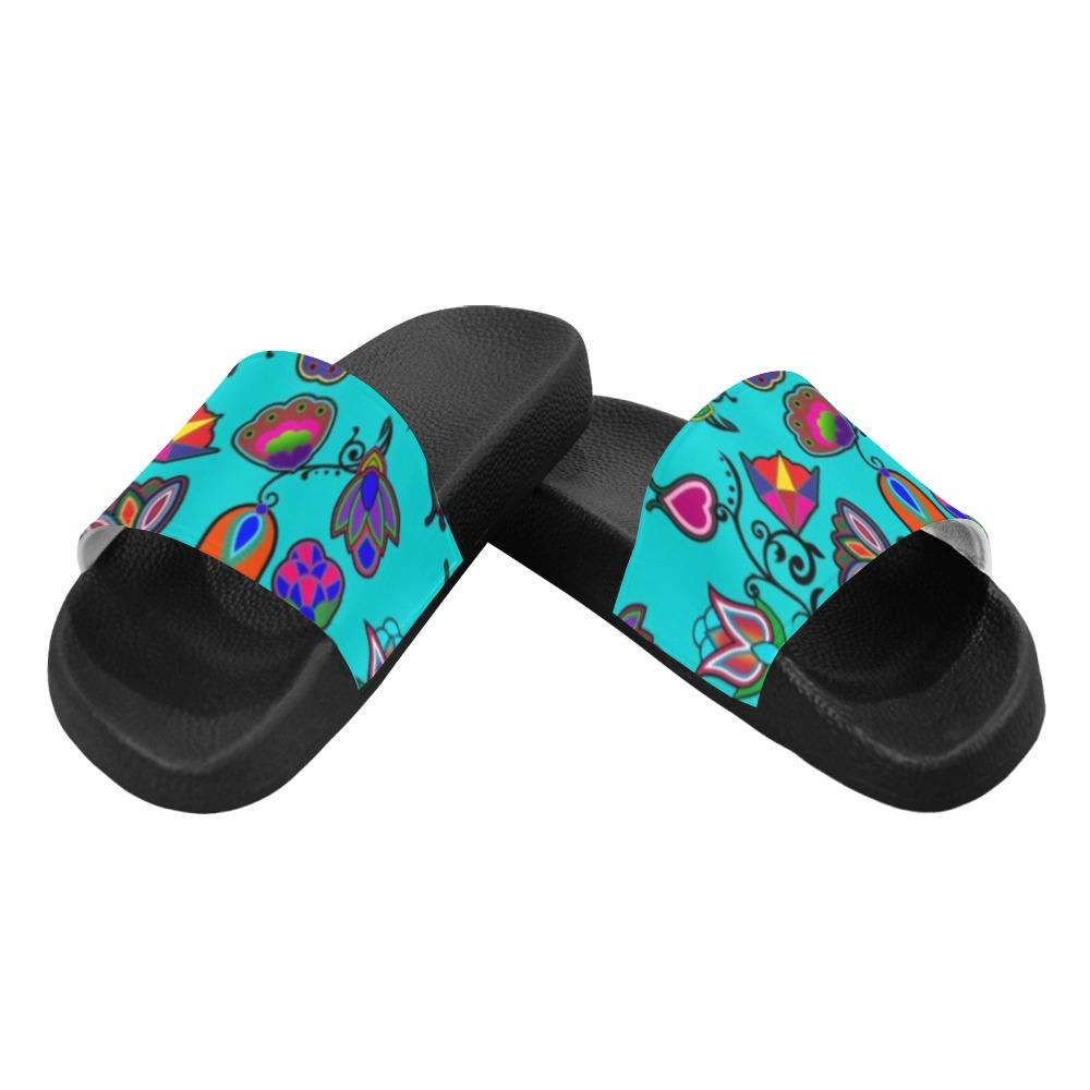 Indigenous Paisley Sky Men's Slide Sandals (Model 057) Men's Slide Sandals (057) e-joyer