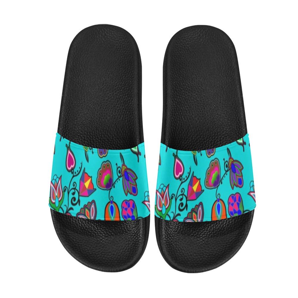 Indigenous Paisley Sky Men's Slide Sandals (Model 057) Men's Slide Sandals (057) e-joyer