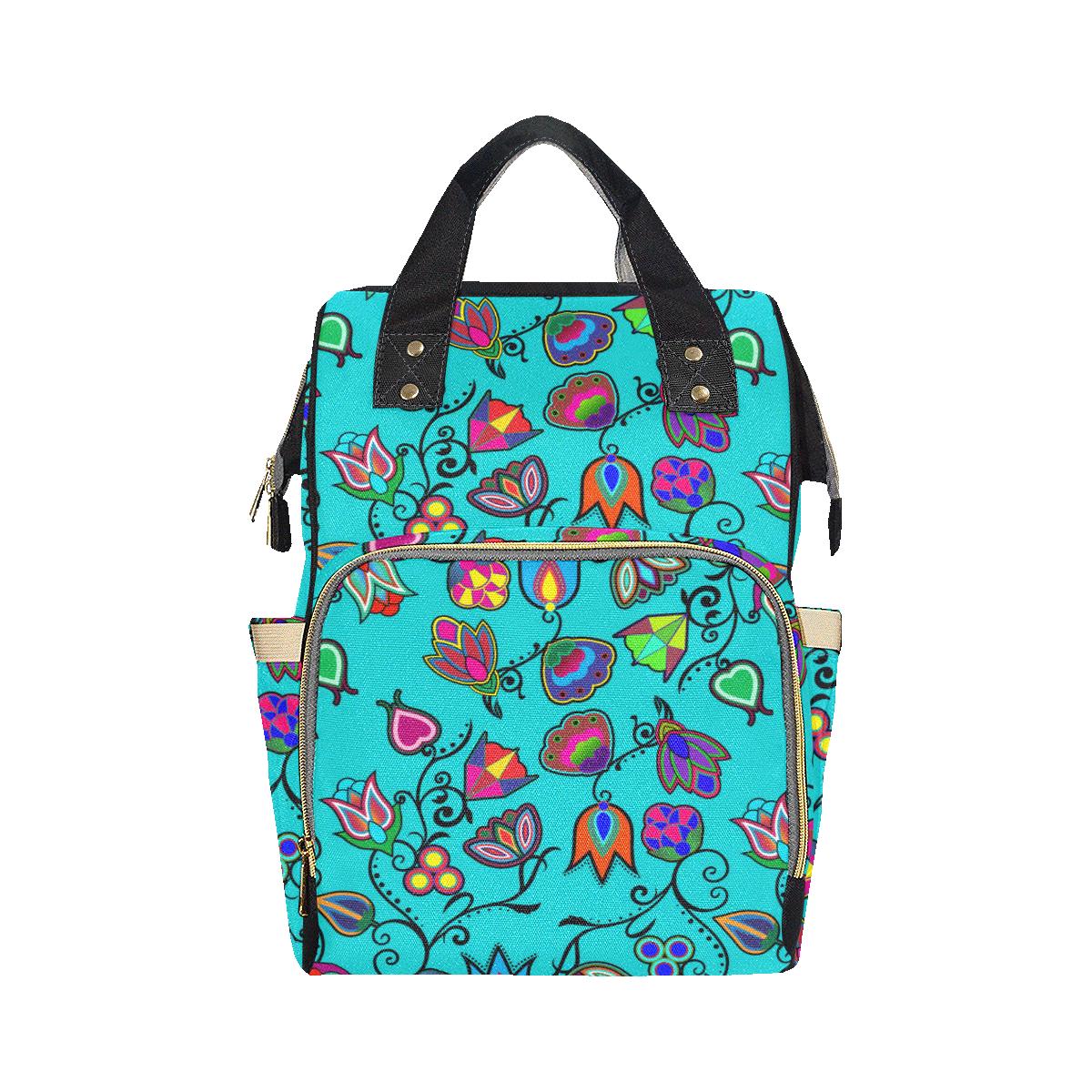 Indigenous Paisley - Sky Multi-Function Diaper Backpack (Model 1688) Diaper Backpack (1688) e-joyer