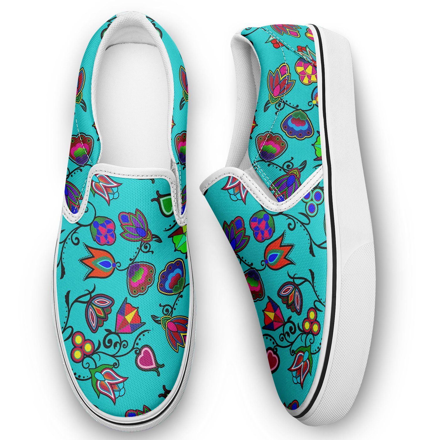 Indigenous Paisley Sky Otoyimm Kid's Canvas Slip On Shoes 49 Dzine