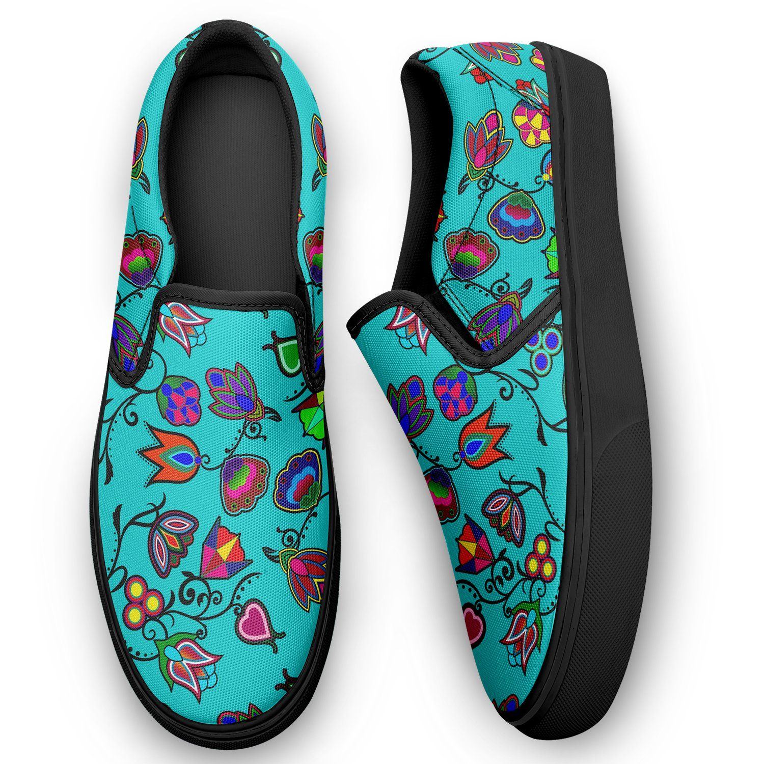 Indigenous Paisley Sky Otoyimm Kid's Canvas Slip On Shoes 49 Dzine