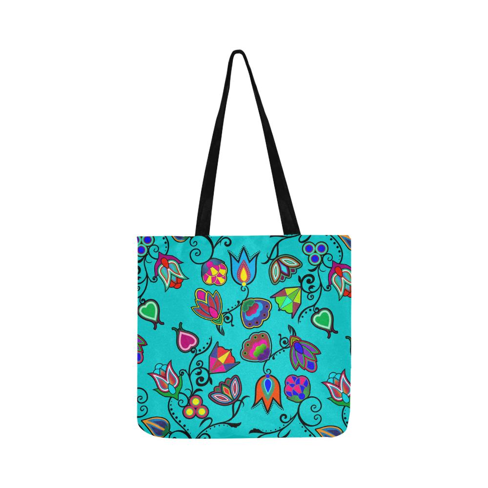 Indigenous Paisley - Sky Reusable Shopping Bag Model 1660 (Two sides) Shopping Tote Bag (1660) e-joyer