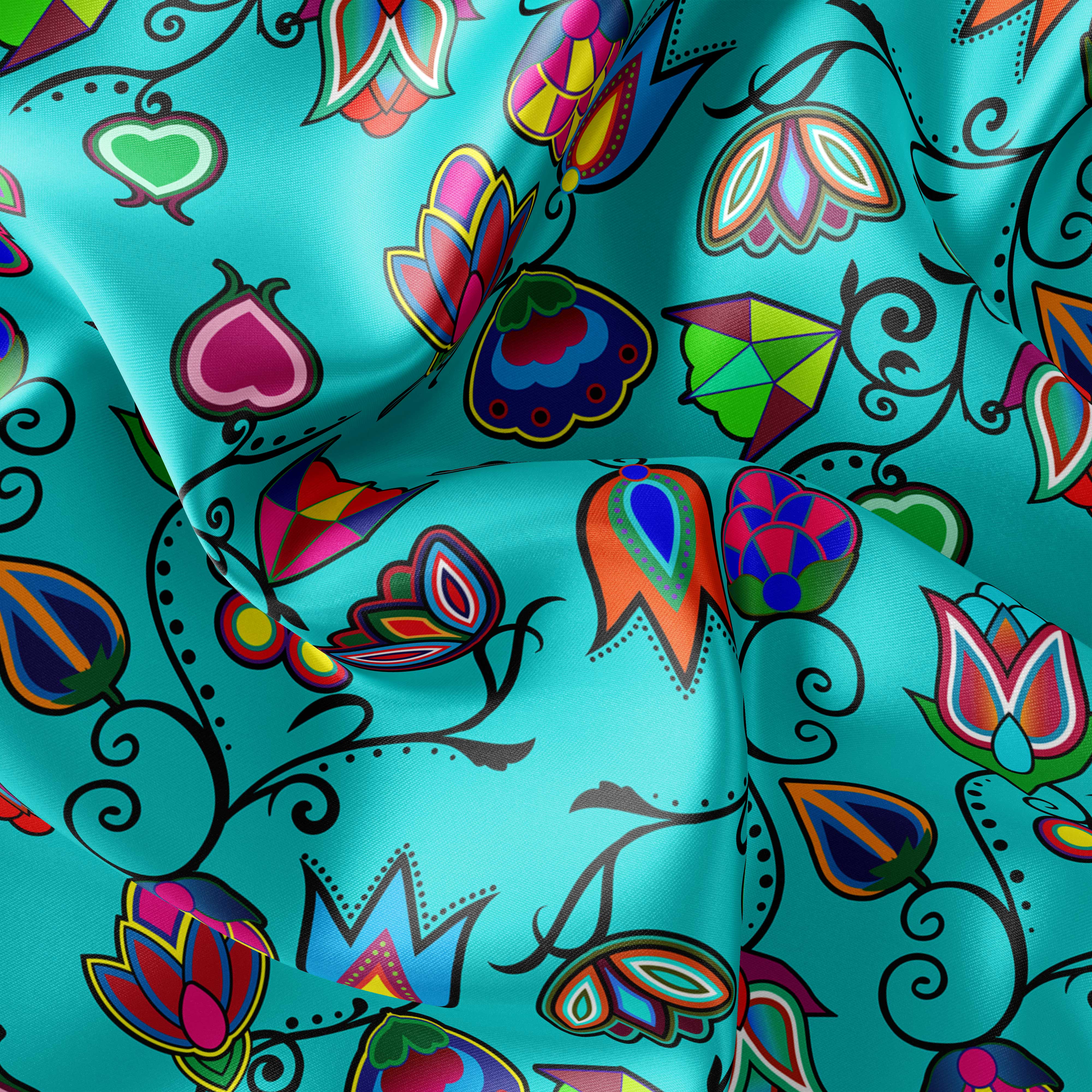 Indigenous Paisley - Sky Satin Fabric 49DzineStore