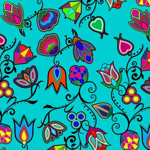 Indigenous Paisley - Sky Satin Fabric 49DzineStore