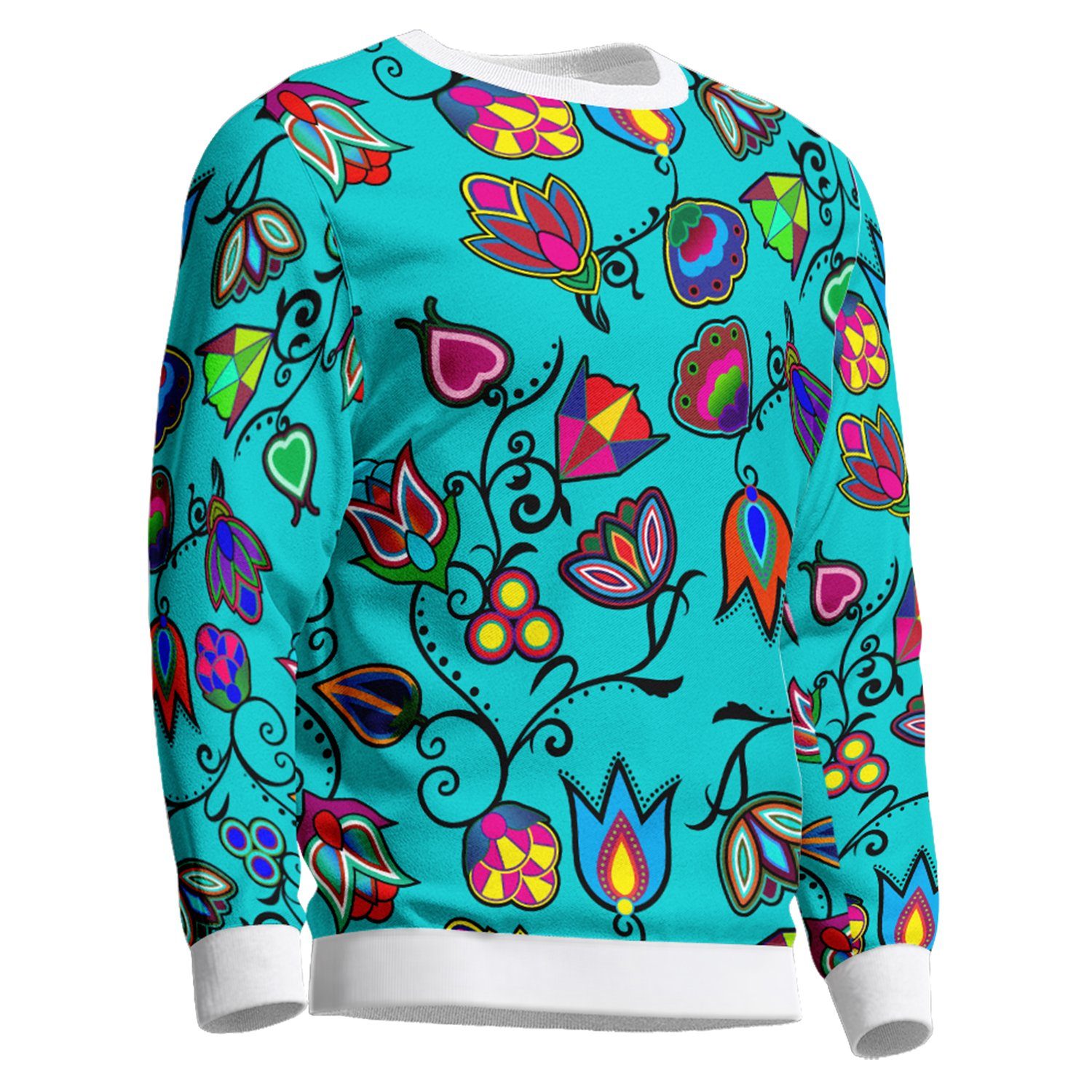 Indigenous Paisley Sky Unisex Crewneck Long Sleeve Top 49 Dzine