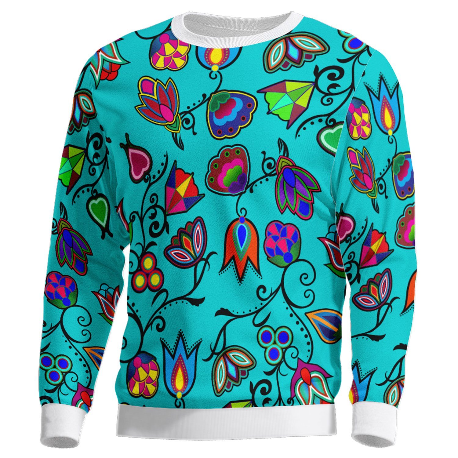 Indigenous Paisley Sky Unisex Crewneck Long Sleeve Top 49 Dzine