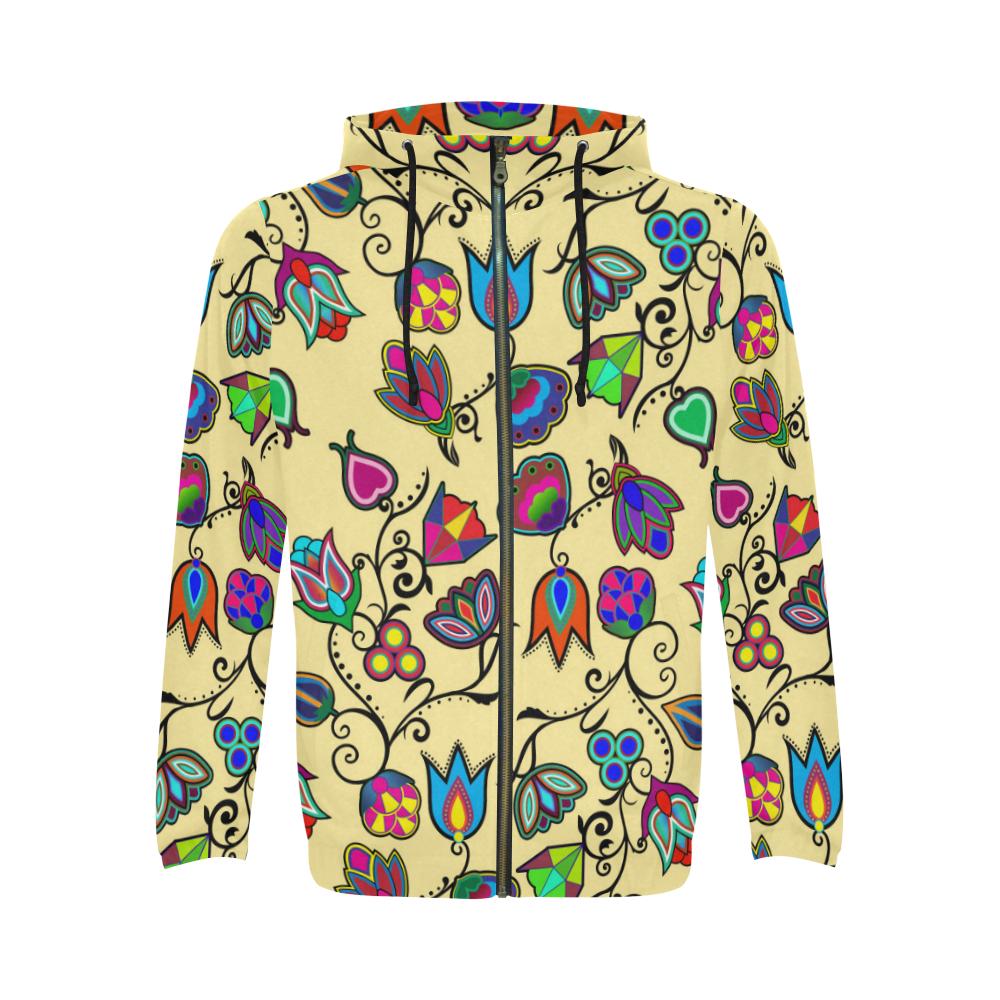 Indigenous Paisley - Vanilla All Over Print Full Zip Hoodie for Men (Model H14) All Over Print Full Zip Hoodie for Men (H14) e-joyer