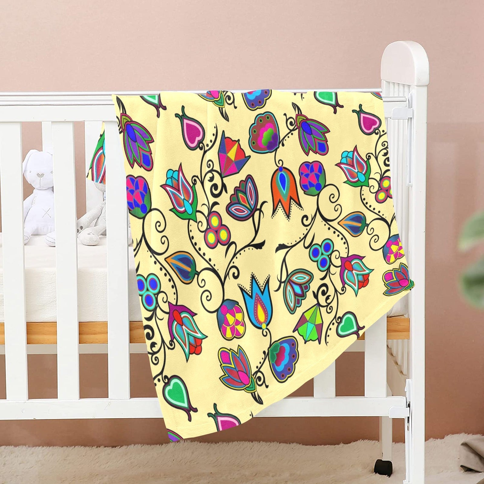 Indigenous Paisley Vanilla Baby Blanket 30"x40" Baby Blanket 30"x40" e-joyer