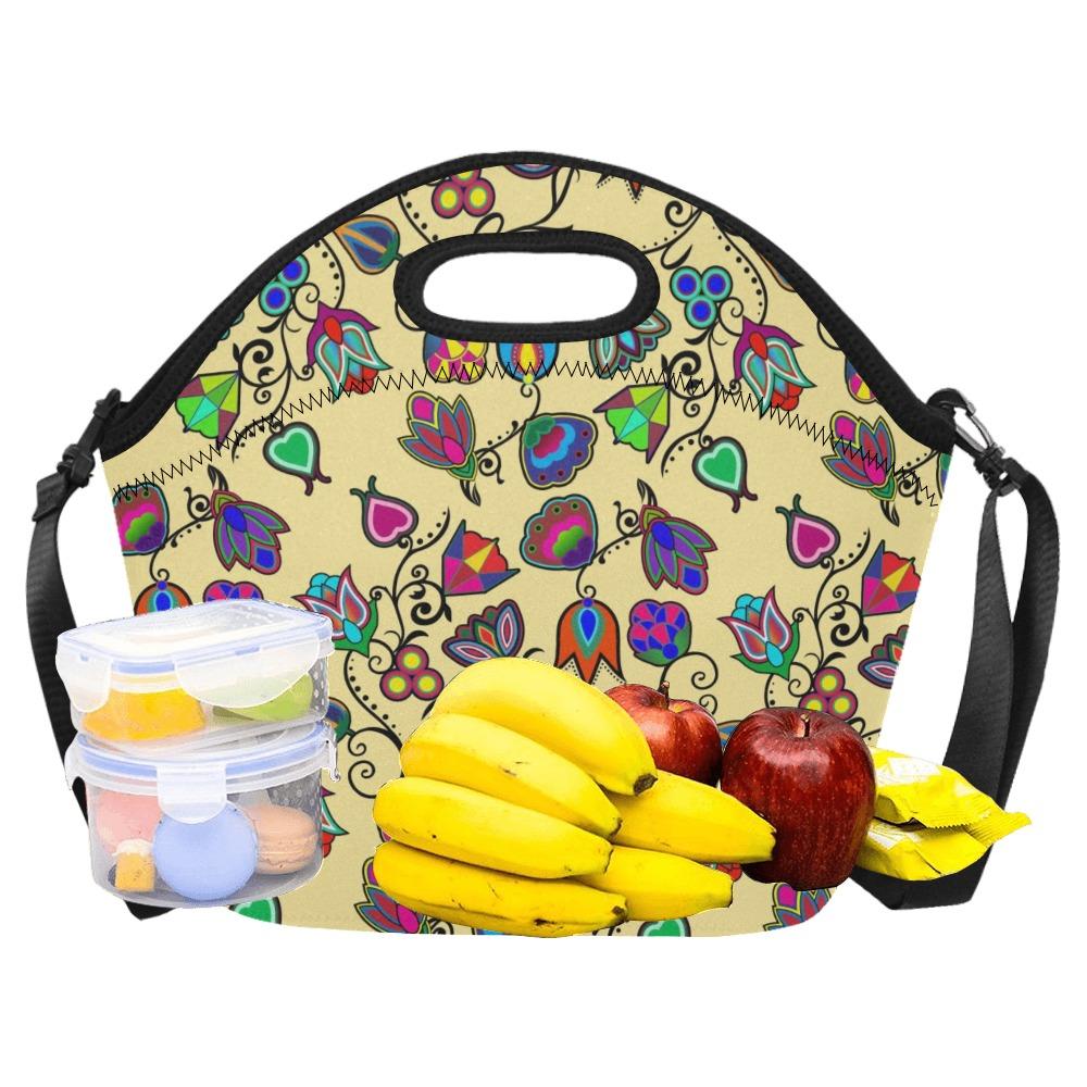 Indigenous Paisley Vanilla Neoprene Lunch Bag/Large (Model 1669) bag e-joyer