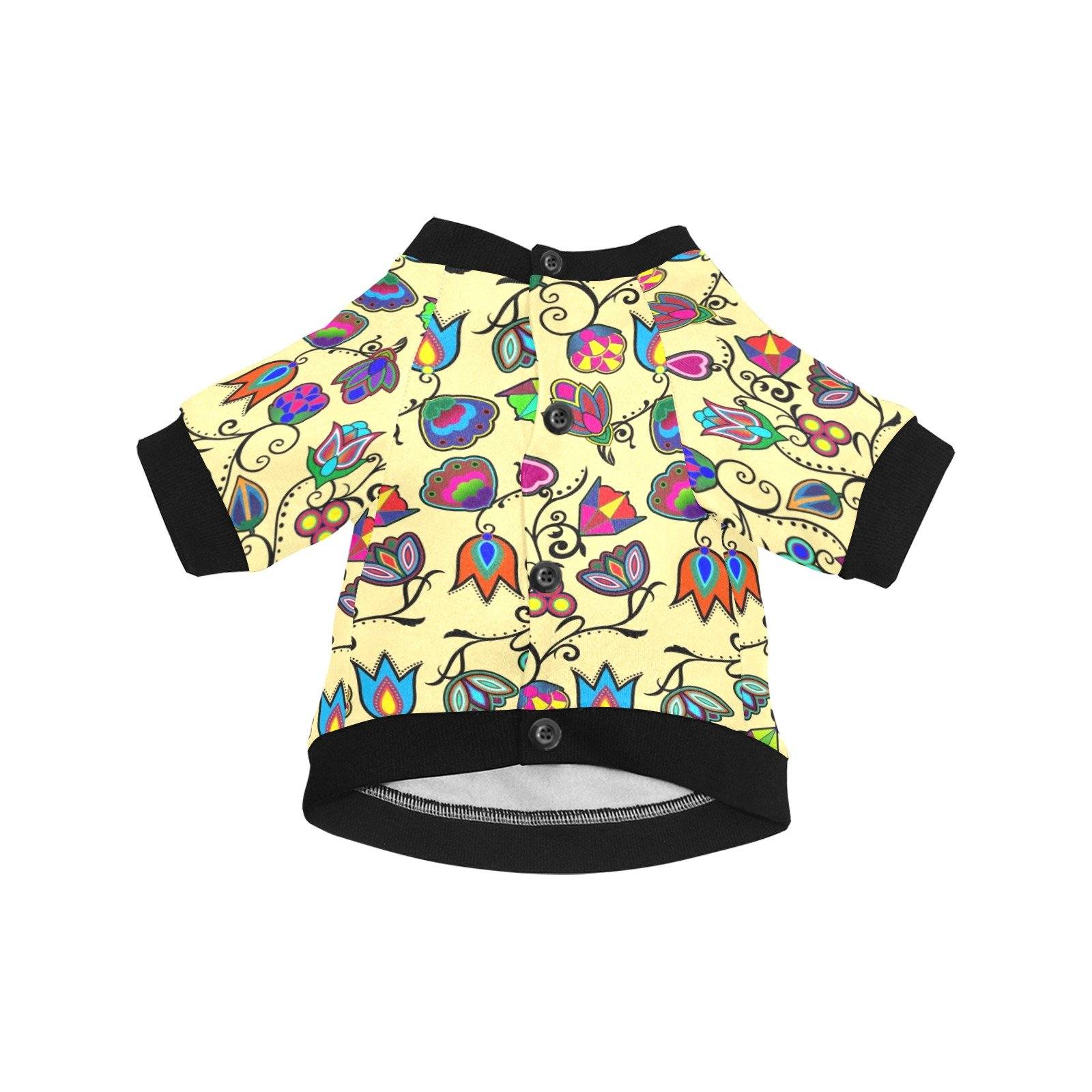 Indigenous Paisley Vanilla Pet Dog Round Neck Shirt Pet Dog Round Neck Shirt e-joyer