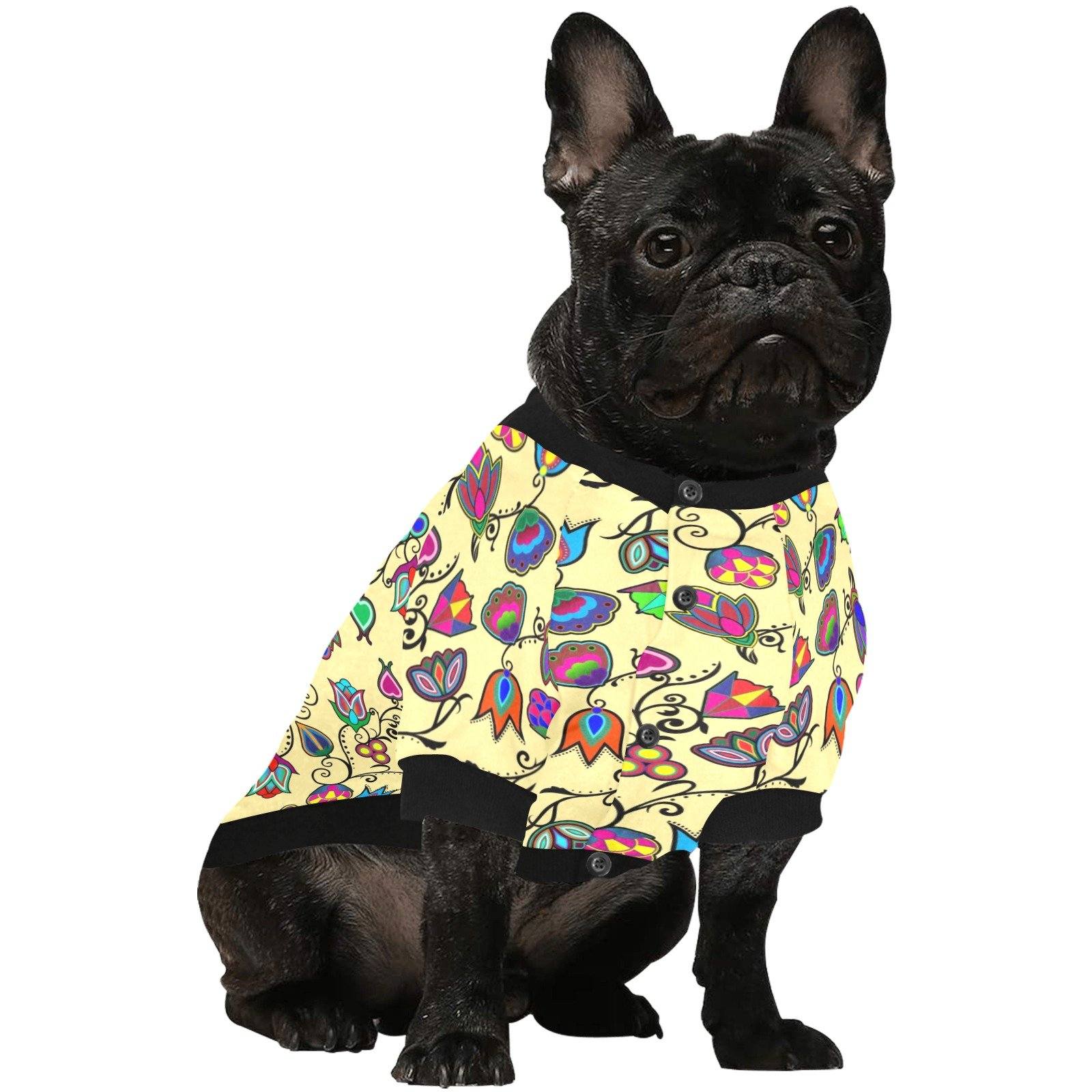 Indigenous Paisley Vanilla Pet Dog Round Neck Shirt Pet Dog Round Neck Shirt e-joyer