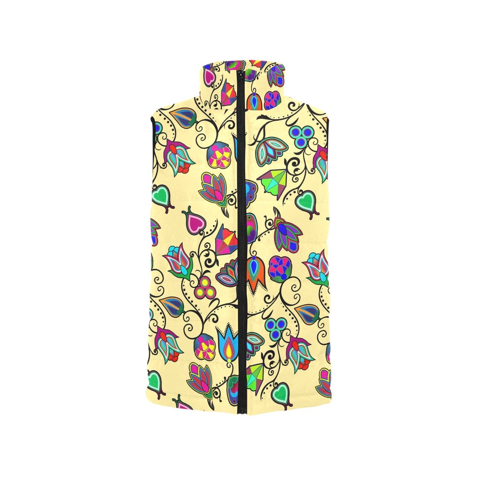 Indigenous Paisley Vanilla Women's Padded Vest Jacket (Model H44) Women's Padded Vest Jacket (H44) e-joyer