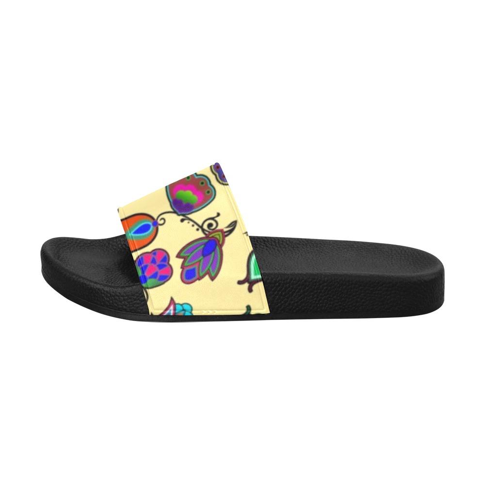 Indigenous Paisley Vanilla Women's Slide Sandals (Model 057) Women's Slide Sandals (057) e-joyer