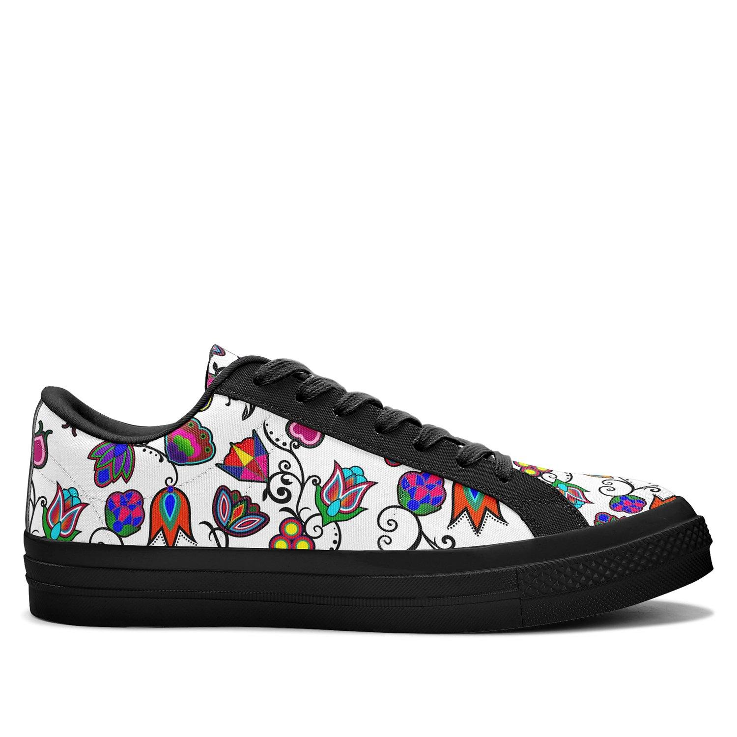 Indigenous Paisley White Aapisi Low Top Canvas Shoes Black Sole 49 Dzine