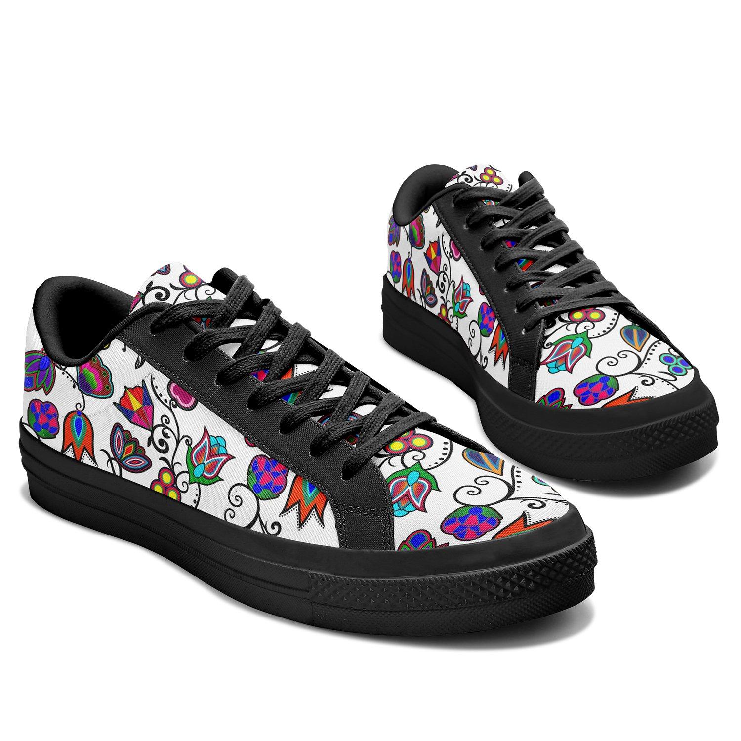 Indigenous Paisley White Aapisi Low Top Canvas Shoes Black Sole 49 Dzine