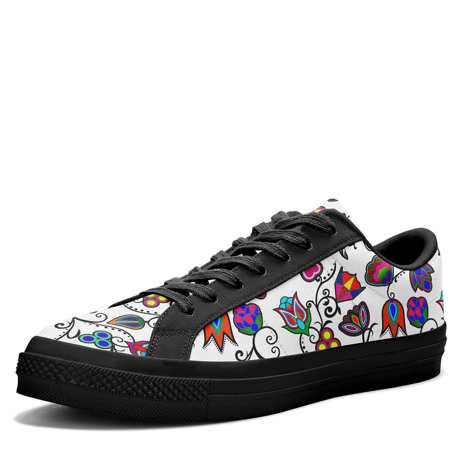 Indigenous Paisley White Aapisi Low Top Canvas Shoes Black Sole 49 Dzine