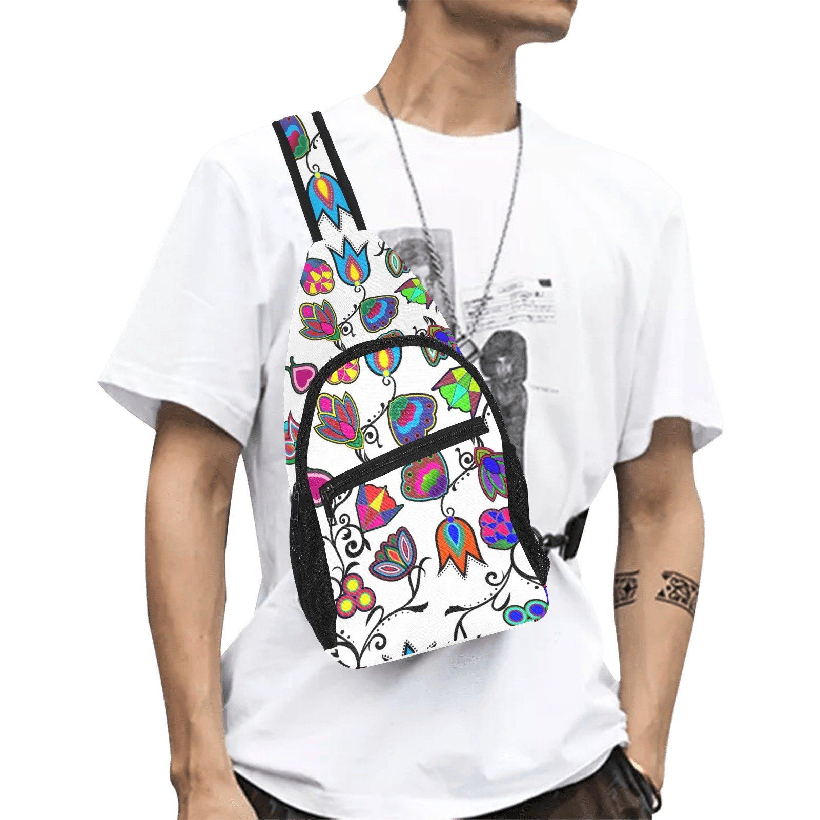 Indigenous Paisley White All Over Print Chest Bag (Model 1719) All Over Print Chest Bag (1719) e-joyer