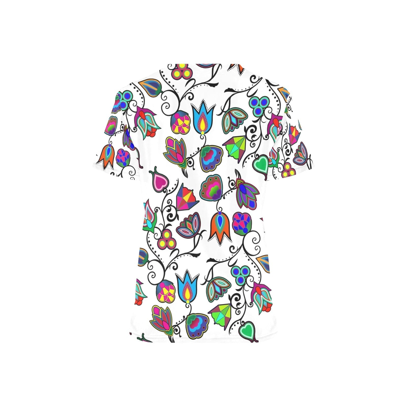 Indigenous Paisley White All Over Print Scrub Top Scrub Top e-joyer