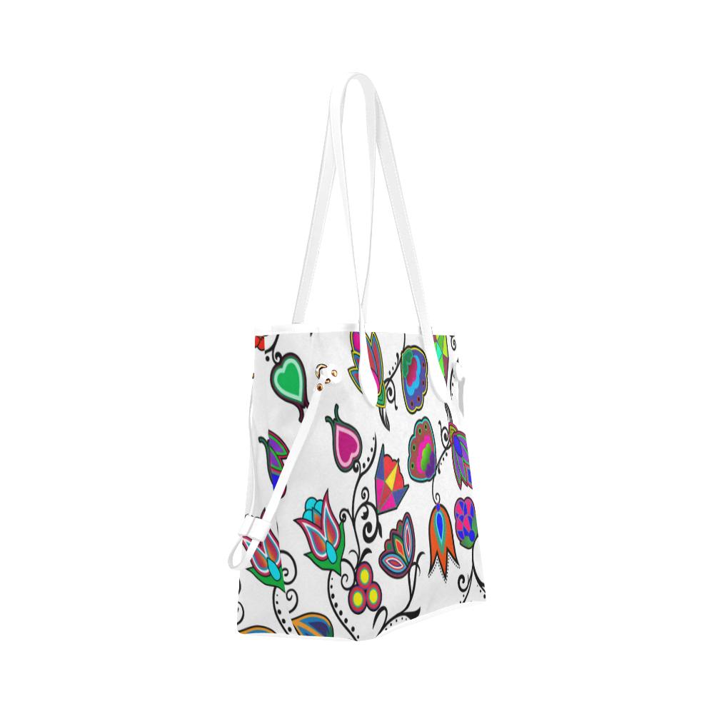 Indigenous Paisley - White Clover Canvas Tote Bag (Model 1661) Clover Canvas Tote Bag (1661) e-joyer