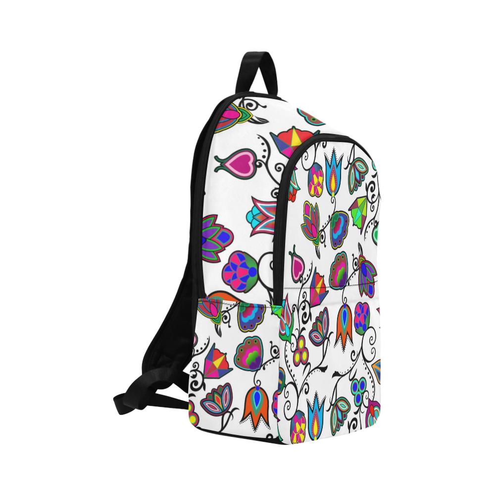 Indigenous Paisley White Fabric Backpack for Adult (Model 1659) Casual Backpack for Adult (1659) e-joyer
