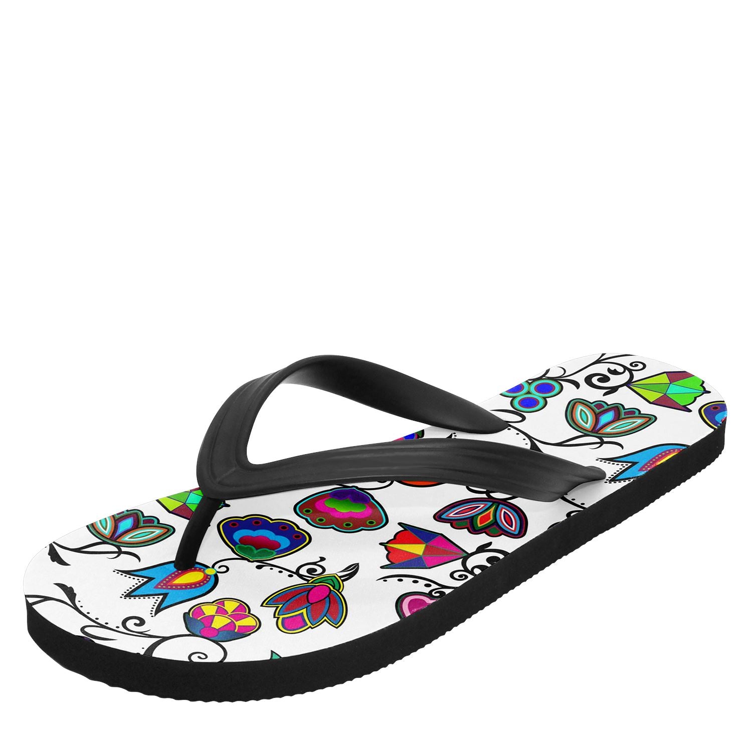 Indigenous Paisley White Flip Flops 49 Dzine