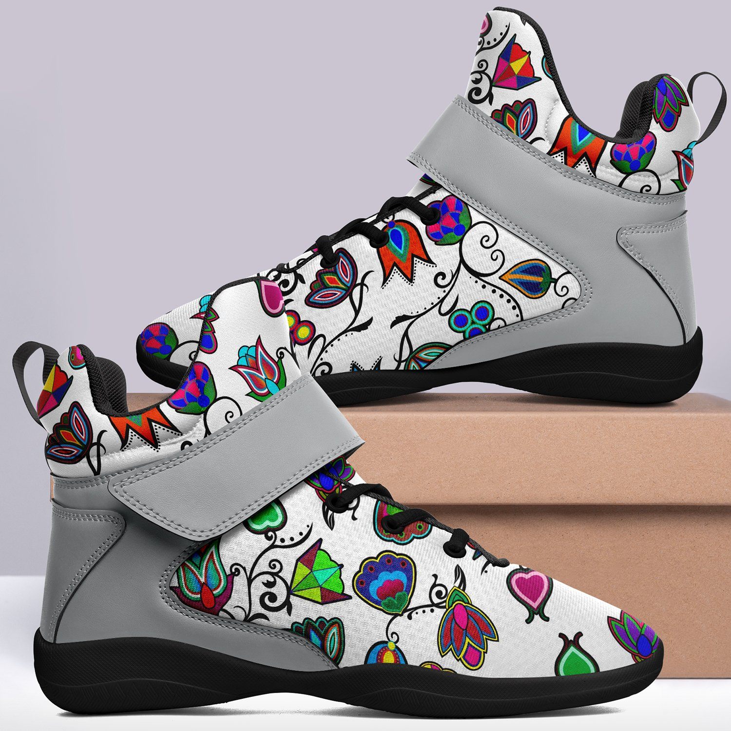 Indigenous Paisley White Ipottaa Basketball / Sport High Top Shoes 49 Dzine